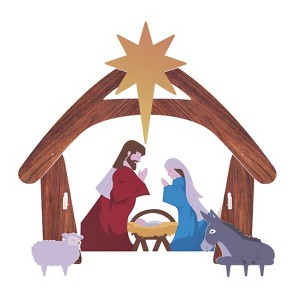 Slickblue PVC Nativity Garden Jesus Decoration for Christmas Yard or Indoor Display 45" Large Figure - 1 of 4
