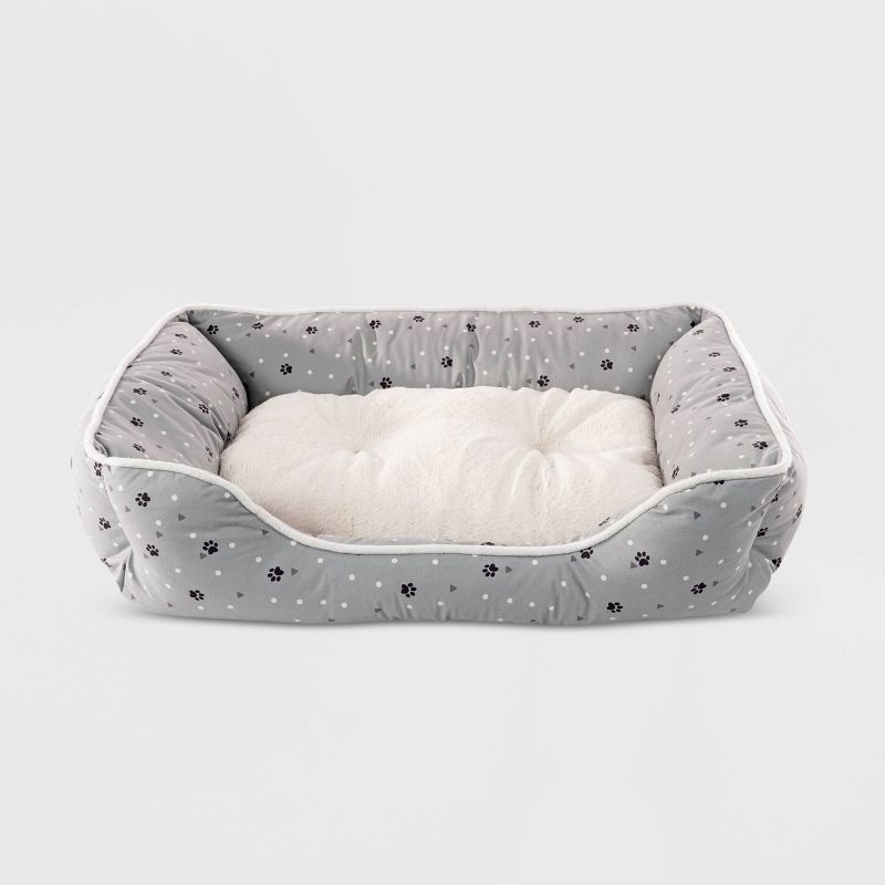 Precious Tails Microsuede Cuddler with Plush Center Bolster Bed for Dogs - Gray - S, 1 of 12
