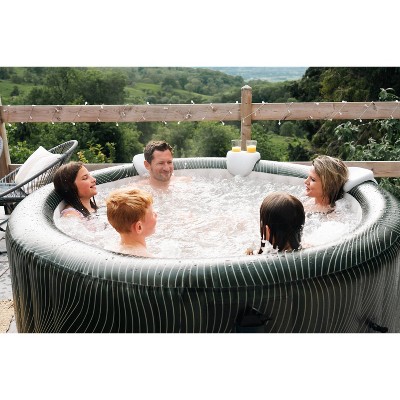 Emerald Green Round Inflatable Hot Tub with LED Lights