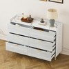 6 Drawer Dresser for Bedroom, 55" Modern Chest of Drawers with Metal Handles, Dresser Storage Cabinet for Closet Living Room Hallway Bedroom - 2 of 4