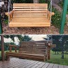 Sunnydaze Outdoor 2-Person Traditional Wooden Porch Swing with Hanging Chains - 58.5-Inch - Brown - 4 of 4