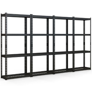 Costway 1/2/3/4 PCS 4-Tier Metal Shelving Unit Heavy Duty Wire Storage Rack with Anti-slip Foot Pads Black - 1 of 4