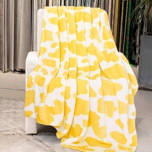 Bright Lemon Yellow Plush Fleece Throw Blanket, 50x60 Inch, Cute Decorative Gift for Women, Girls, Teens. - 1 of 4