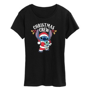 Women's - Lilo and Stitch - Christmas Crew Short Sleeve Graphic T-Shirt - 1 of 4