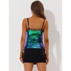 Allegra K Women's Sequin Sparkle Mesh Panel Sleeveless Party Club Cami Top - 4 of 4