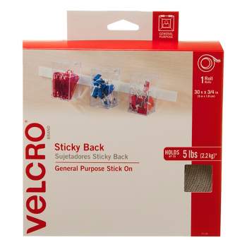 VELCRO Brand Hook and Loop Sticky Back Tape Roll, 30 Feet x 3/4 Inch, White
