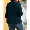 MISSKY Womens Plus Size Casual Blazer Office 3/4 Sleeve Open Front Cardigans Jacket Work Suit with Pockets - 2 of 4