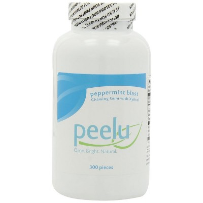 Peelu Peppermint Blast Chewing Gum with Xylitol.