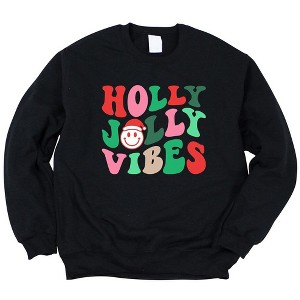 Simply Sage Market Women's Graphic Sweatshirt Holly Jolly Vibes Smile - 1 of 3