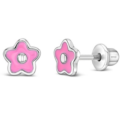 Girls' Groovy Flower Screw Back Sterling Silver Earrings - In Season ...