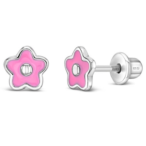 Girls' Groovy Flower Screw Back Sterling Silver Earrings - In Season  Jewelry : Target