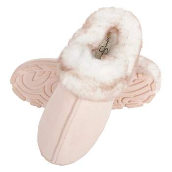 Jessica Simpson Womens Micro-Suede Clog Slipper - Pink/Large
