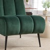 24.4" Velvet Armless Accent Chair with Metal Legs - 2 of 4