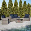 Flash Furniture Aransas Series 4 Piece Patio Set with Back Pillows and Seat Cushions - 2 of 4