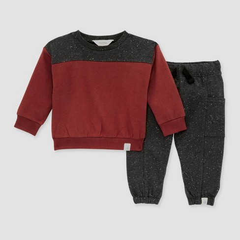 Kids Velvet Sport Clothing Level Set Warm Sweatshirt And Pants For