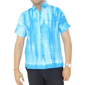 LA LEELA Men's Hawaiian Shirt Trendy Beach Shirts Casual Short Sleeve Button Down Untuckit Shirts for Men - 1 of 4