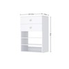 HOMLUX White Short Tower Unit w/2 Flat Drawers & Shelves for Bedroom Closet Storage Organizer - 3 of 4