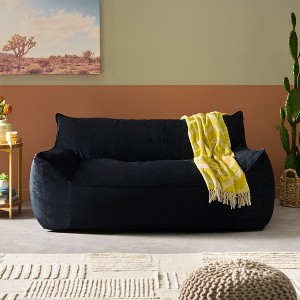 Vynxaria Fila Velveteen Oversized 2-Seater Bean Bag Chair with Armrests - 1 of 4