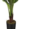 Artificial Plant, 59" Tall, Strelitzia Tree, Indoor, Faux, Fake, Floor, Greenery, Potted, Real Touch, Decorative, Green Leaves, Black Pot - 3 of 4
