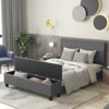 Infans Queen Upholstered Bed Frame with Ottoman Storage Linen Button Tufted Headboard - 4 of 4