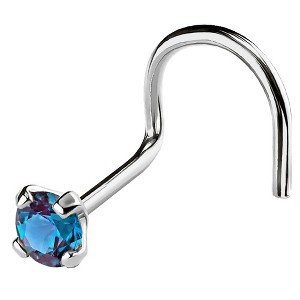 Jewelry Avalanche 22G 14K Gold Nose Screw Nose Stud with Alexandrite Gemstone - 1 of 3