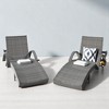 Set of 2 Outdoor Chaise Lounge Chairs with Adjustable Backrest, Pull-Out Side Table, UV-Tested Wicker, and Heavy Duty Construction - 2 of 4