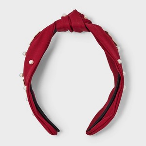 Sports Helmet Game Day Embellished Top Knot Headband - Universal Thread™ Red - 1 of 3