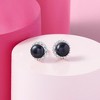 Ross-Simons 7-7.5mm Cultured Button Pearl and .13 ct. t.w. Diamond Stud Earrings in Sterling Silver - 4 of 4