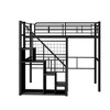 Whisen Twin Size Metal Loft Bed with Storage Staircase and Small Wardrobe - 4 of 4