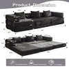 Chenille Fabric Convertible Boneless Modular Floor Sofa Bed with Space-Saving Design - 3 of 4
