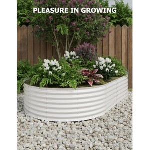 Galvanized Raised Garden Beds Outdoor, Oval Metal Planter Boxes Outdoor, Bottomless Planter Raised Beds for Vegetables Flowers Herbs Fruits - 1 of 4