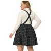 Agnes Orinda Women's Plus Size Elegant Plaid Overalls Fashionable A-Line Skirts - 4 of 4