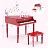Infans 30-Key Classic Baby Grand Piano Toddler Toy Wood w/ Bench & Music Rack Red - 2 of 4