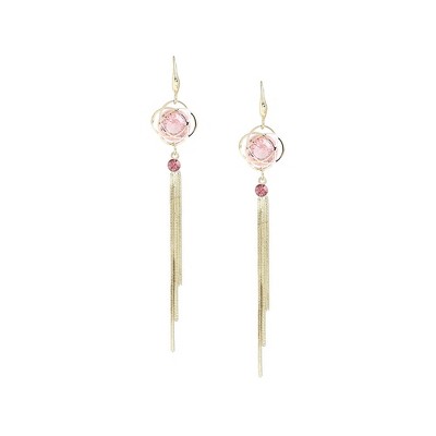 SOHI Women's Green Rose Drop Earrings