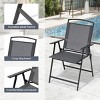 Pellebant 2pc Patio Folding Chairs 2-Pack Dining Chairs Outdoor Portable Sling with Armrest - 3 of 4