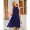 BILUEMING Womens Maternity Dress Sleeveless Dress High Waist Keyhole Back Dress Mocked Neck Mesh Dress - 2 of 4