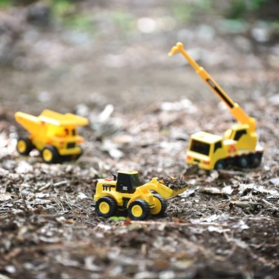 Maxx Action Mini Construction Lights &#38; Sounds Vehicles &#8211; Front End Loader, Excavator and Dump Truck - 3pk