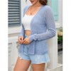 Clearlove Women's Dainty Lace Trim Cardigan Flouncy Hem Crochet Cover Up Lightweight Spring Top - 3 of 4