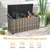 Tangkula 96 Gallon Outdoor Storage Box PE Wicker Deck Box with 4 Wheels & Waterproof Liner Patio Rattan Storage Container Mix Brown/Mix Grey - 4 of 4