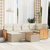 vidaXL 7 Piece Patio Sofa Set with Cushions - Beige and Cream With Table - 2 of 4