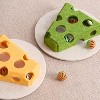 Cheese Shape Cat Toy with Track Balls and Spring Teaser – Interactive Felt Puzzle Box for Indoor Cats Anti-Slip Suction Base Green - 2 of 3