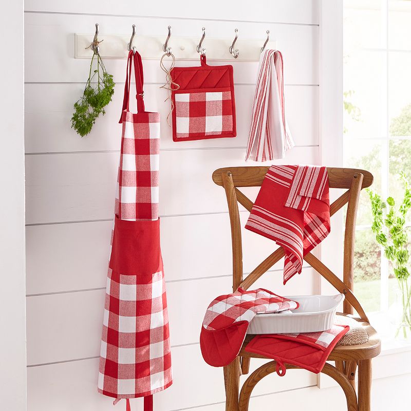Farmhouse Living Stripe and Check Kitchen Towels, Set of 3 - 17" x 28" - Elrene Home Fashions, 3 of 5