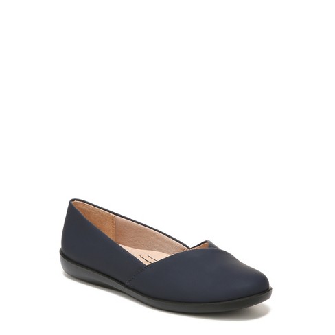 LifeStride Ballerina Notorious Donna - Scarpe Basse In Ecopelle Navy, Taglia 38.5 EU, Con Plantare Active Arch, Tacco 2,5 Cm