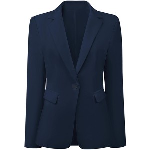 INSPIRE CHIC Women's Business Notched Collar Long Sleeve Front Pockets Work Office Suit Blazers - 1 of 4