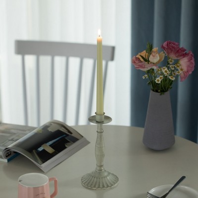 Elegant Antique Distressed Metal 5-Arm Candelabra in Silver