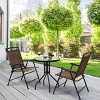 Tangkula 3PCS Patio Folding Dining Set for Backyard Garden Pool with 2 Patio Chairs and Table - 2 of 4