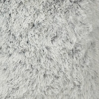 Gray Faux Fur Feather Fill Square Decorative Pillow