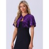 INSPIRE CHIC Women's Sequin Jacket Flared Sleeve Sparkly Bolero Crop Glitter Shrug - 4 of 4