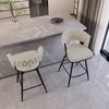 TiramisuBest Set of 2,28" Counter Bar Stools, Modern PU Leather Upholstered Chairs with Metal Frame & Footrest for Kitchen Island & Dining(Black) - 2 of 4