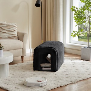 Ottoman Bench Storage Foot Rest,Corduroy Living Room Bench,Arch Hollow Design Cat Nest,Pet Supplies,Entryway Upholstered Bench-Coolbibila - 1 of 4